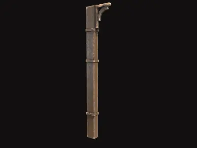 Medieval Wood Pillar V02 Low-poly 3D model