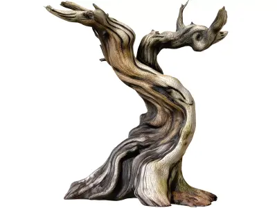 Ornamental Rustic weathered twisted Dry tree gnarled branches 3D model
