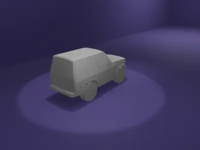 Toyota J70 Land Cruiser Low Poly Low-poly 3D model