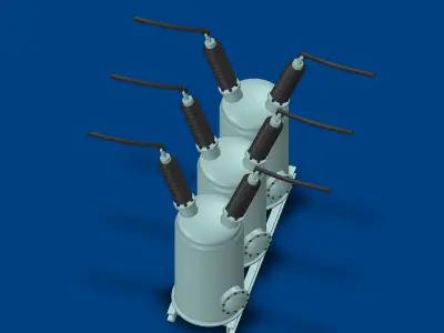 OIL-CIRCUIT-BREAKER-ELECTRIC-SUBSTATION three electrical tran... 3D print model