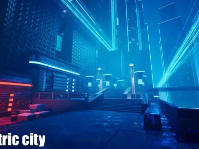 Electric City - Unreal Engine - Low-poly 3D model