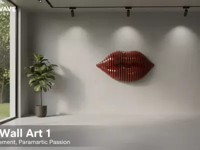 Kiss Wall Art 3D model