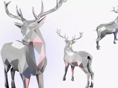 Reindeer deer with glowing antlers 3D print model