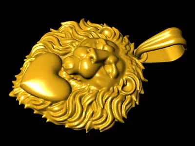 lion pendant charms - one inch pendant 3D print model purchase