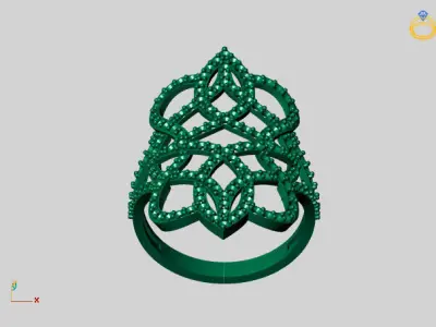 Vintage Womens Diamond Ring Women Rings 3dmodels 3D print model 3D print model 25