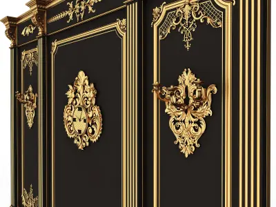 Boiserie Classic Panels and Decorative Crafts Wood 01 Low-poly 3D model