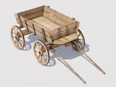 Carriage 02 Low-poly 3D model