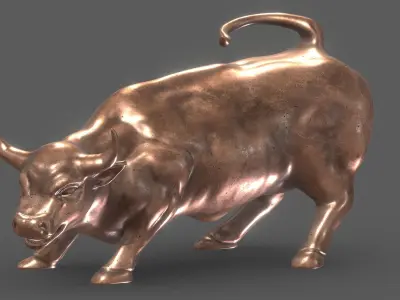Wall Street Bull Low Poly PBR Realistic Low-poly 3D model