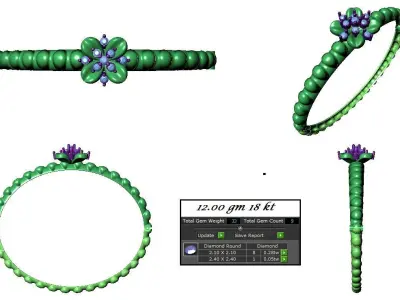 Blooming  Four Pedal Bracelet  3D print model