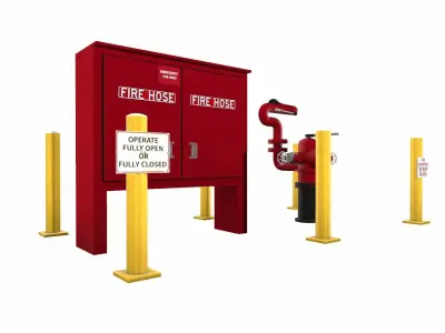 Fire Hose Low-poly 3D model