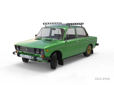 VAZ 2106 Low-poly 3D model