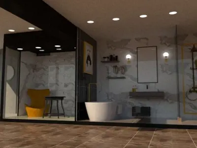 Bathroom accessories sales corner 3D model