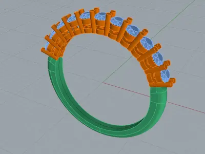 ring 3D print model diamond wedding gold Free 3D print model