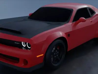 Dodge Challenger SRT Demon 2018 Low-poly 3D model