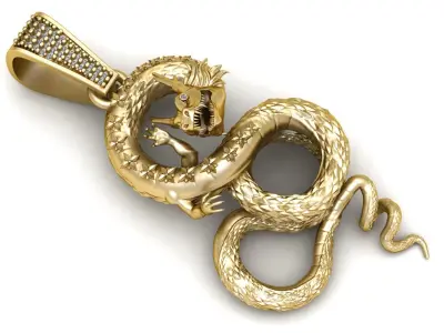 CHINESE DRAGON PENDANT 3D PRINTABLE MODEL  3D print model