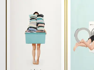 Art Frames 152- Laundry Day Low-poly 3D model