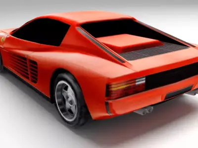 Ferrari Testarossa Low poly Low-poly 3D model