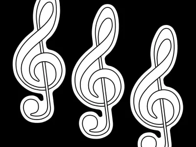Clef Neon Sign 3D model