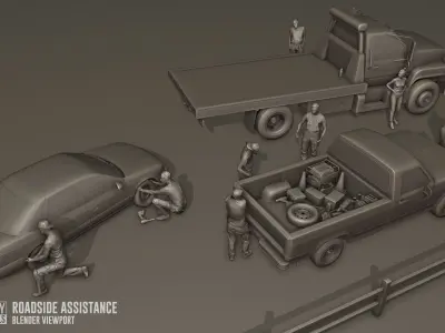 Roadside Assistance Low-poly 3D model