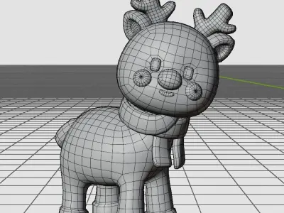 Reindeer  With Scarf Low-poly 3D model