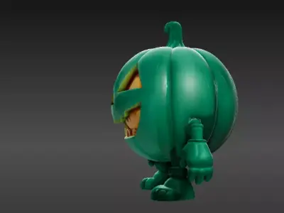 Articulated Jack o Lantern Toy 3D Print Model Pumpkin Character 3D model
