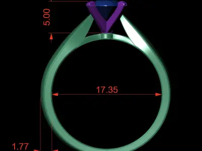 Oval 0-75-CT Quarter Round Profile Shank Width 3-30mm 3D print model