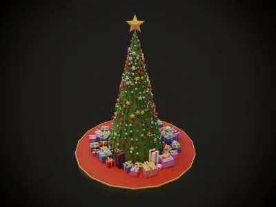 Christmas Tree Low-poly 3D model