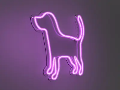 Dog 2 - Neon Sign 3D model