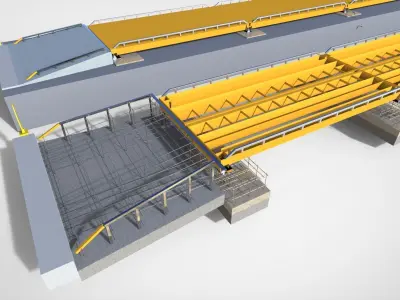 Truck Scales or Railroad Track Scales and Floor Scales 3D model