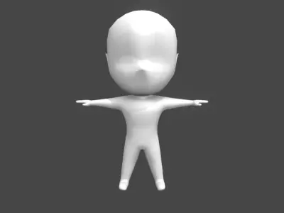 Chibi base character model rigged 3D model