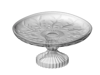 Decorative glass cake plate 3D print model