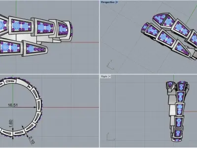 Bvlgari serpenti ring US size 6 model 868 3D print model