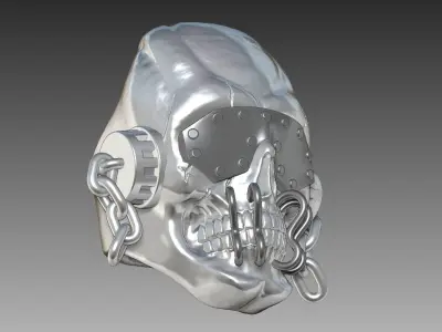 Skull in headphones ring 3D print model