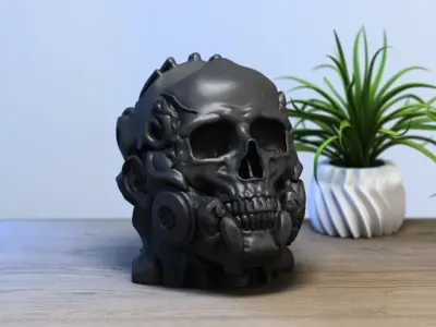 Human Robot skull Ps5 controller stand 3D print model