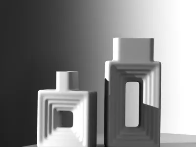 3d Vase set decorative pieces  3D model