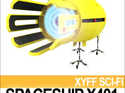 Spaceship X401 3D model