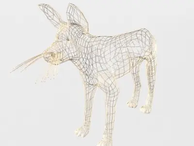 African Hunting Wild Dog Low-poly 3D model