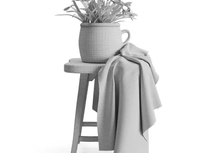 Rustic Snowdrops Decor 3D model