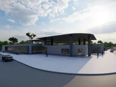 Green corridor Institute Low-poly 3D model