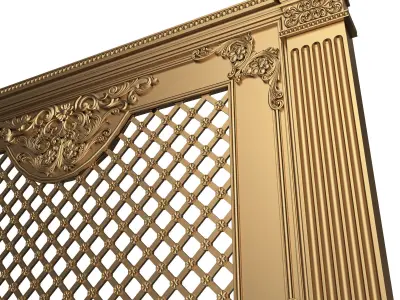 Radiator Cover Decorative Screening Grille Panel 07 Low-poly 3D model