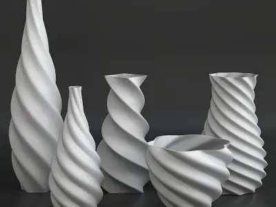 Twirl Vase 3D print model 3D model