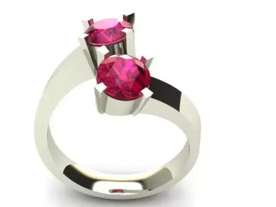 Modern Pink Ring Free 3D model