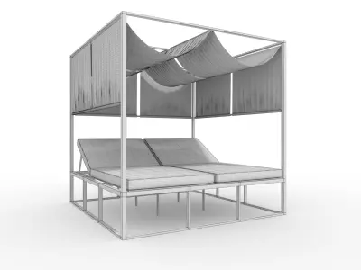 Poolside Cabana 02 3D model
