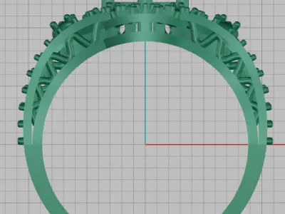 Jewelery ring with pear gemston Free 3D print model