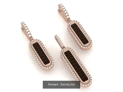 Luxury jewelry Set Ring-Bracelet-Pendant-Earring-Stl-Obj-FBX-3DM 3D Model Pack