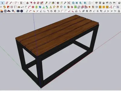 BENCH 02 Low-poly 3D model