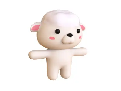 Character013 Chubby Sheep Low-poly 3D model