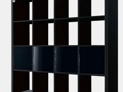 KALLAX Shelving unit with 4 inserts 5 Low-poly 3D model