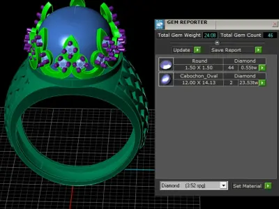 BLUE TOPAZ MEN RING 3D PRINTABLE MODEL 3D print model