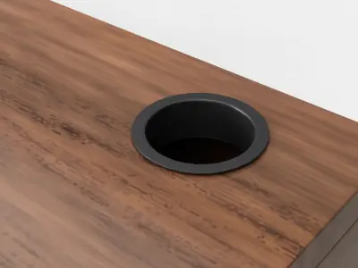 Mini Desk 01 - Walnut Wood 3D model